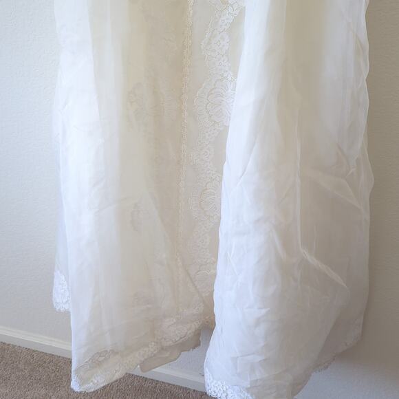 Vintage Alfred Angelo Edythe Vincent 1950s 60s Womens Wedding Dress Gown Lace XS - Picture 12 of 16